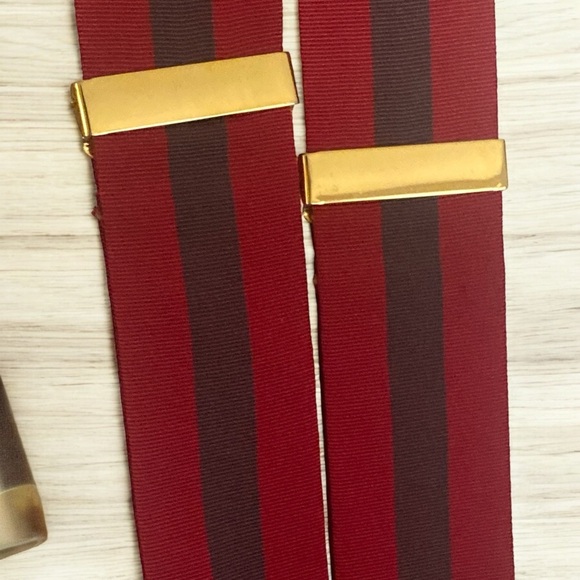 TRAFALGAR Suspenders Silk Maroon & Blue Center Stripe OS NEW - Picture 10 of 13